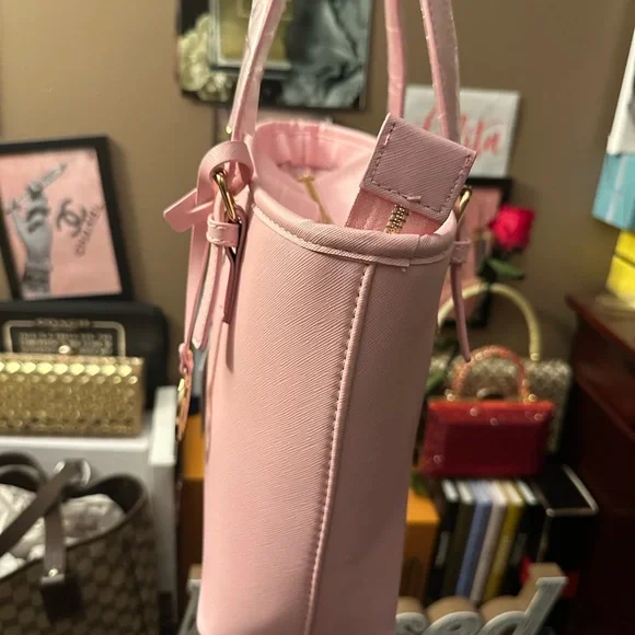 NWT VALENTINO ORLANDI Pink Tote Bag Purse & Pouch Set - Picture 6 of 15